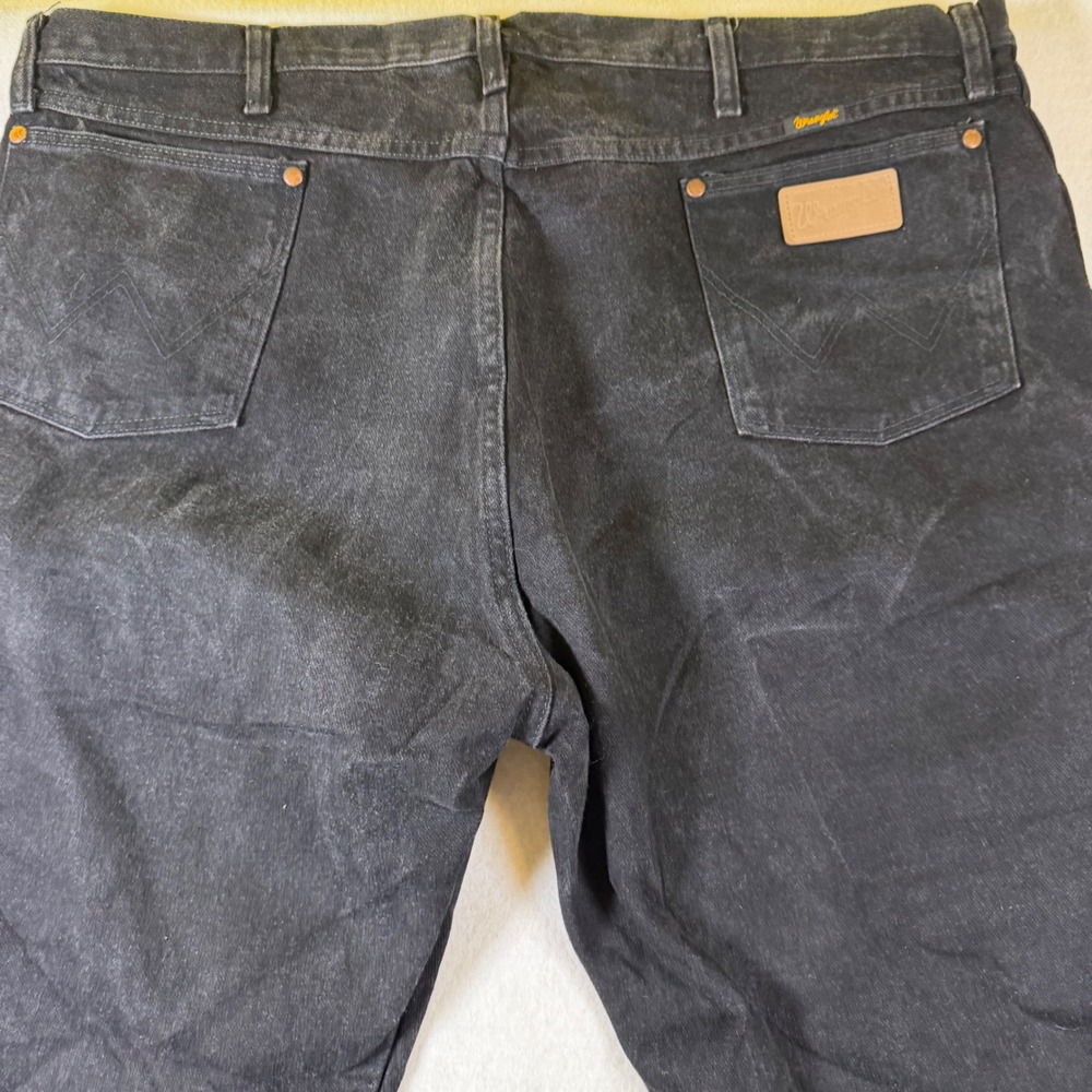 Wrangler Mens Cowboy Cut Original Fit Faded Black Jeans 13MWZWK 44x32 Cotton
